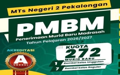 Pengumuman Hasil PMBM MTs N 2 Pekalongan Tahun 2026